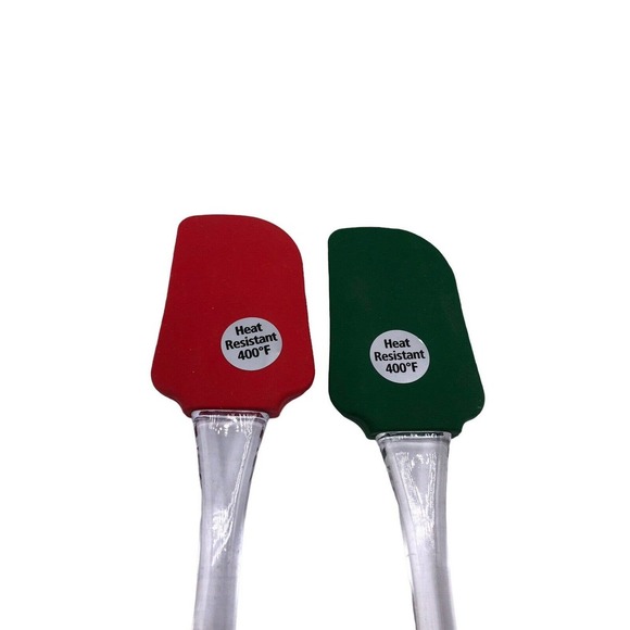 Pair of Christmas Spatulas 2pk New Rubber Scraper Gingerbread Snowflake NEW Set - Picture 3 of 3